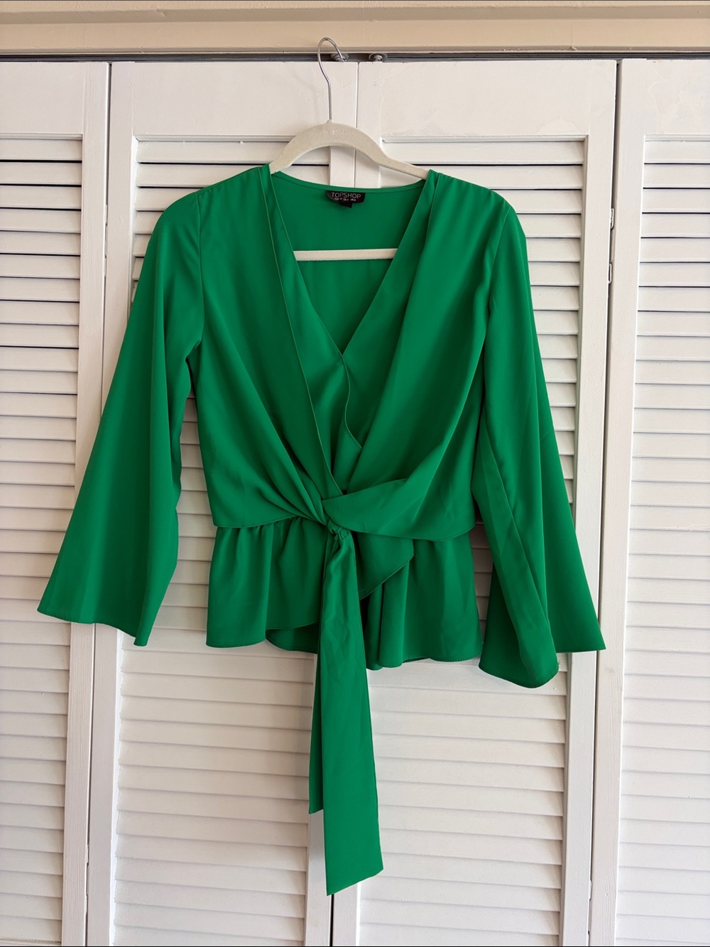Topshop Emerald Green Blouse - Women